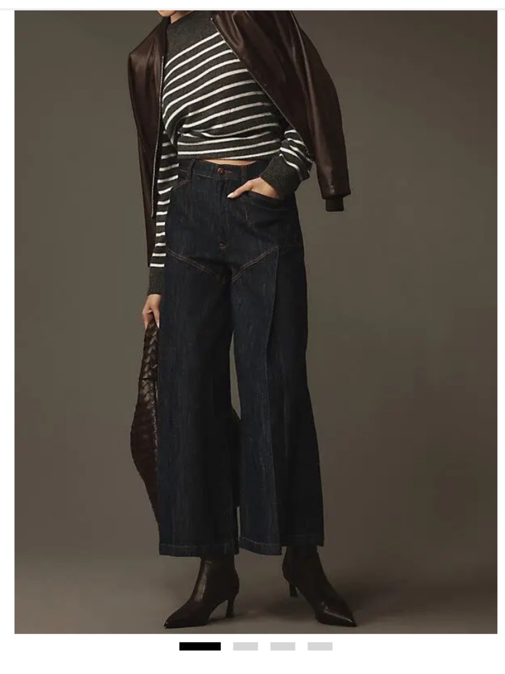 VGUC Pilcro Anthropologie Seamed Flounce High Rise Wide Leg Jeans. Size 30 - Picture 1 of 13